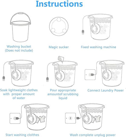 Portable USB Travel Turbo Mini Washer